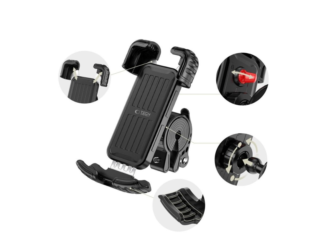 Soporte para manillar Tech-Protect V7 - Negro