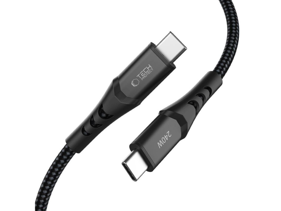 Cable Tech-Protect Ultraboost UB11T USB-C / USB-C PD 240W / QC3.0 de 200 cm - Negro