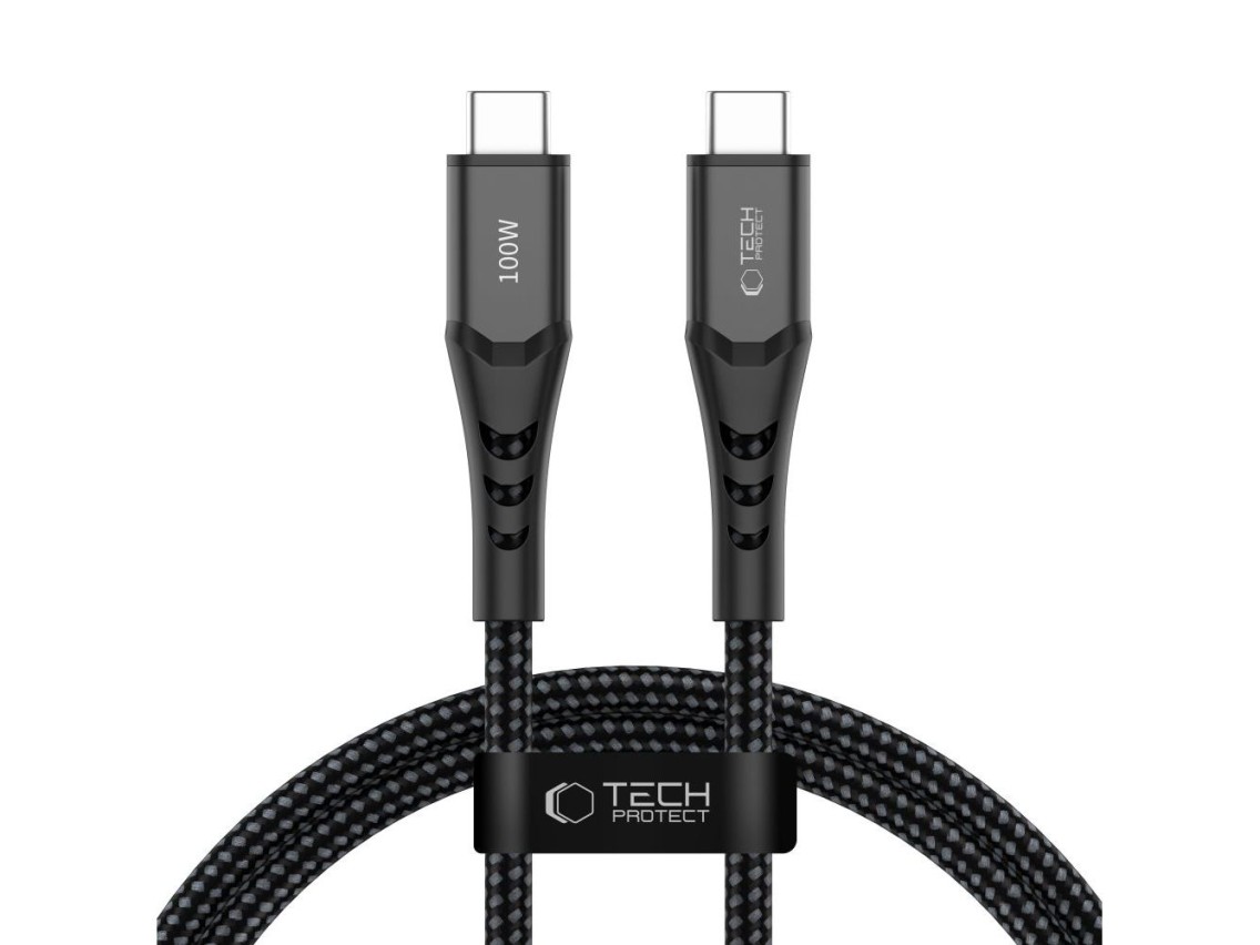 Cable Tech-Protect Ultraboost UB11T USB-C / USB-C PD 100W / QC3.0 de 100 cm - Negro