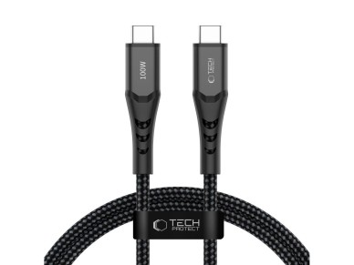 Tech-Protect Ultraboost UB11T USB-C / USB-C PD 100W / QC3.0 Cable 100 cm - Black Tech-Protect Ultraboost UB11T USB-C / USB-C PD 100W / QC3.0 Cable 100 cm - Black