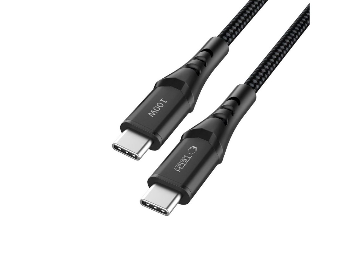 Cable Tech-Protect Ultraboost UB11T USB-C / USB-C PD 100W / QC3.0 de 100 cm - Negro