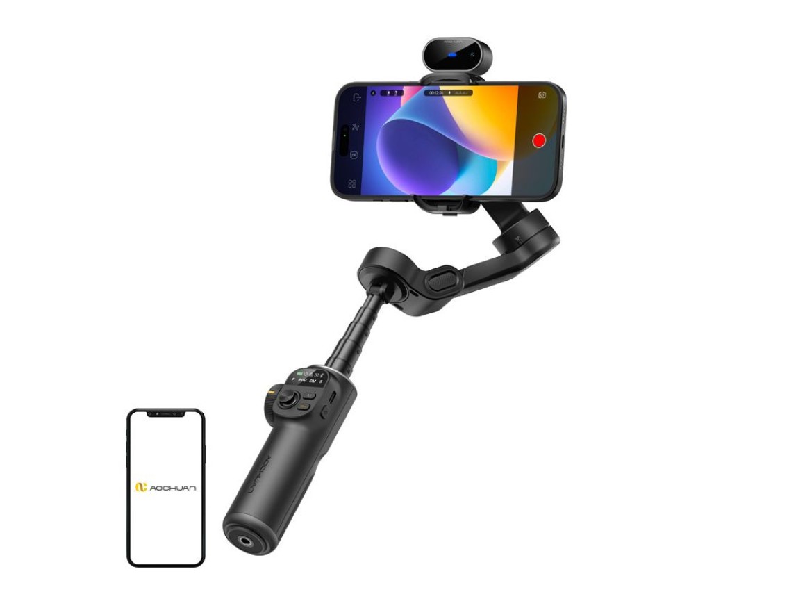 Gimbal AOCHUAN X2 com sensor de IA (preto)