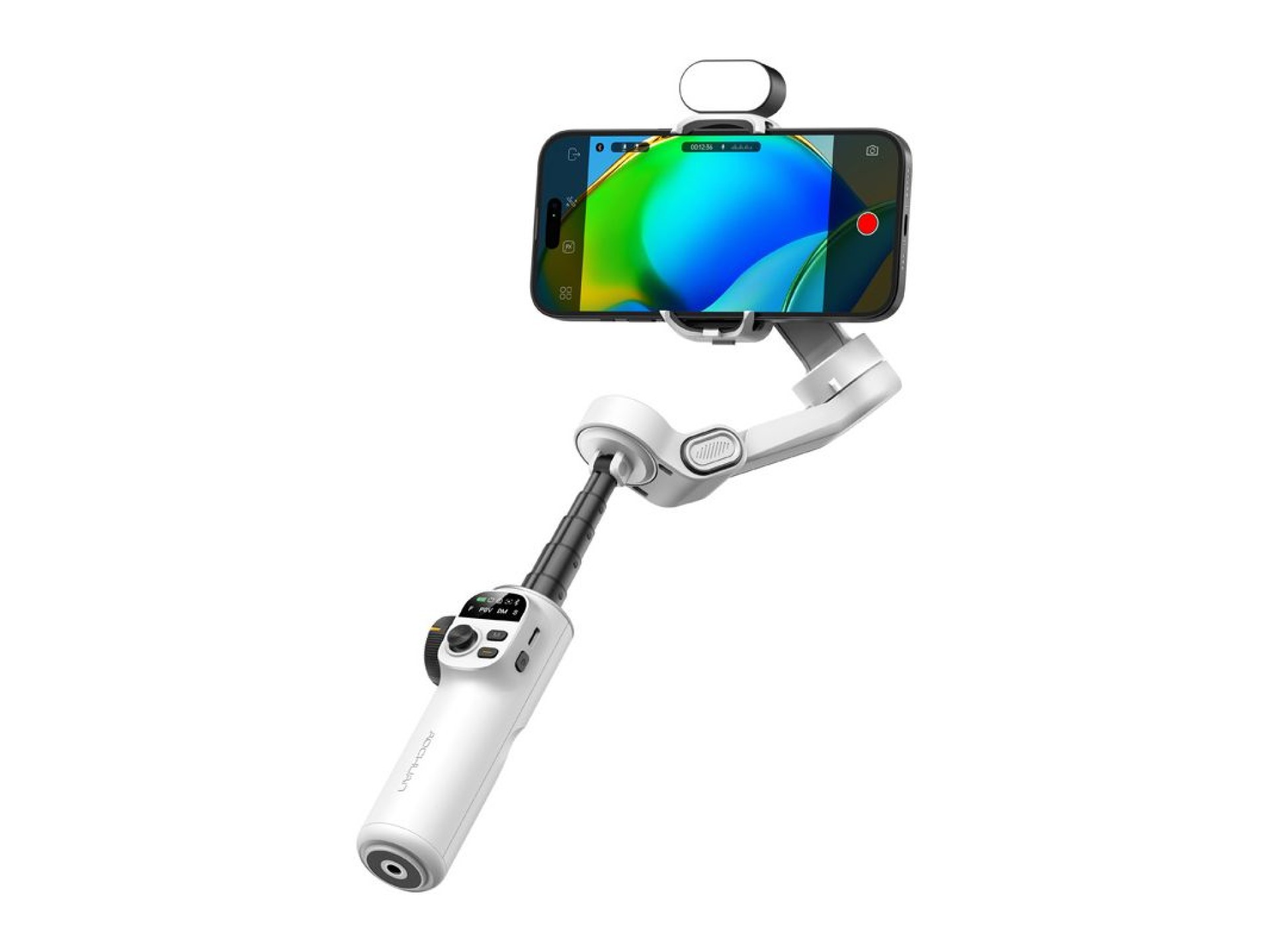 Gimbal AOCHUAN X2 com iluminação RGB (branco)