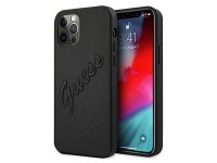 Capa Guess Saffiano Vintage Script para iPhone 12 Pro Max 6.7" - Preta Capa Guess Saffiano Vintage Script para iPhone 12 Pro Max 6.7" - Preta