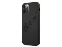 Capa Guess Saffiano Vintage Script para iPhone 12 Pro Max 6.7" - Preta Capa Guess Saffiano Vintage Script para iPhone 12 Pro Max 6.7" - Preta