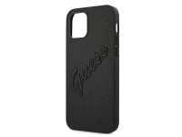 Capa Guess Saffiano Vintage Script para iPhone 12 Pro Max 6.7" - Preta Capa Guess Saffiano Vintage Script para iPhone 12 Pro Max 6.7" - Preta