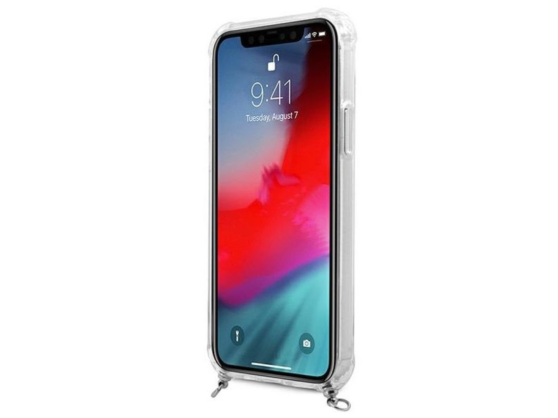 Guess GUHCP12LKC4GSSI iPhone 12 Pro Max 6.7" Funda rígida transparente 4G Cadena plateada