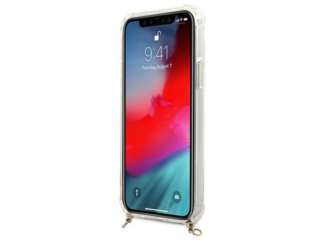 Guess GUHCP12MKC4GSGO iPhone 12/12 Pro 6.1" Transparent hard case 4G Gold Chain