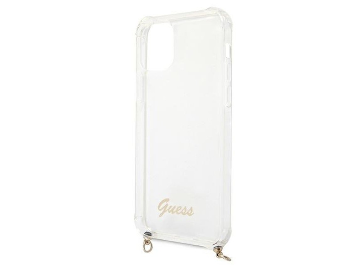 Guess GUHCP12MKC4GSGO iPhone 12/12 Pro 6.1" Transparent hard case 4G Gold Chain