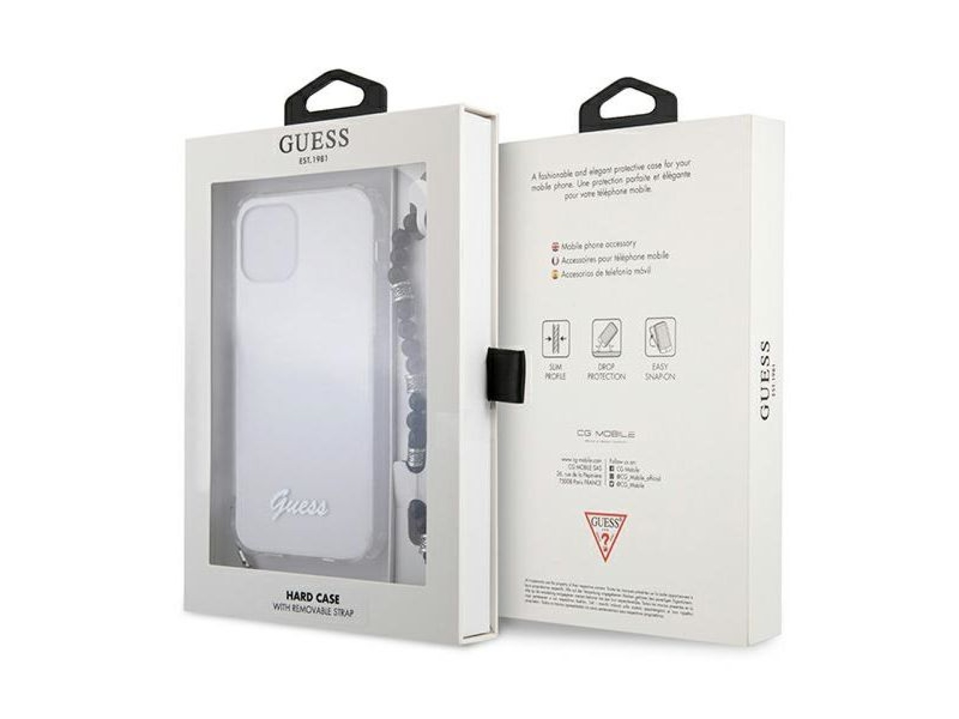Capa rígida transparente Guess GUHCP12LKPSBK para iPhone 12 Pro Max 6.7