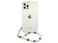 Capa rígida transparente Guess GUHCP12MKPSWH para iPhone 12/12 Pro de 6,1" na cor branca perolada Capa rígida transparente Guess GUHCP12MKPSWH para iPhone 12/12 Pro de 6,1" na cor branca perolada