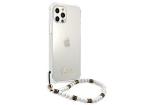 Capa rígida transparente Guess GUHCP12MKPSWH para iPhone 12/12 Pro de 6,1" na cor branca perolada Capa rígida transparente Guess GUHCP12MKPSWH para iPhone 12/12 Pro de 6,1" na cor branca perolada