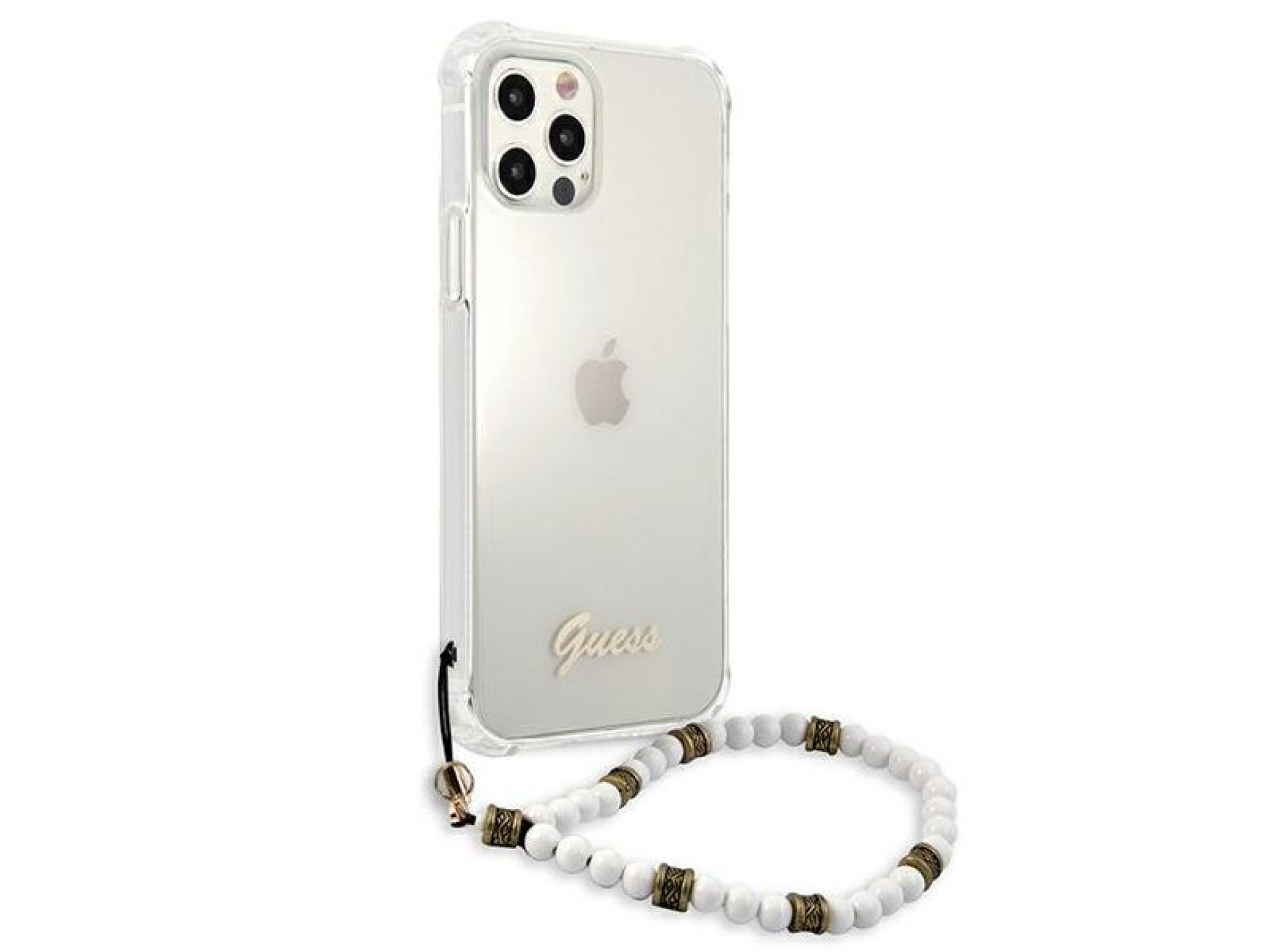 Capa rígida transparente Guess GUHCP12MKPSWH para iPhone 12/12 Pro de 6,1