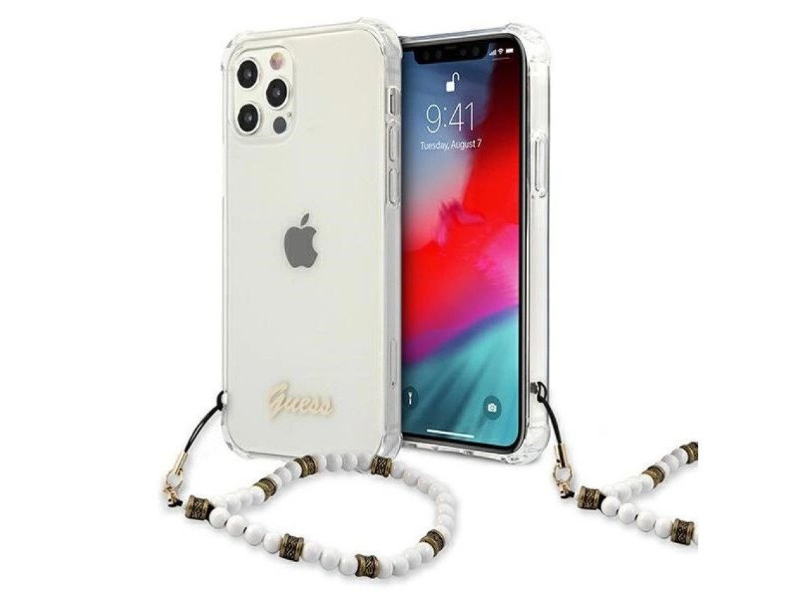 Guess GUHCP12LKPSWH iPhone 12 Pro Max 6.7" Transparent Hardcase White Pearl