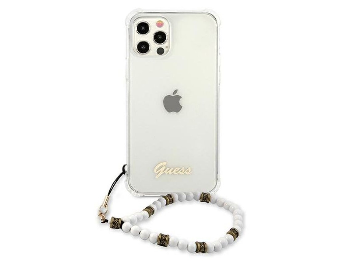 Guess GUHCP12LKPSWH iPhone 12 Pro Max 6.7" Transparent Hardcase White Pearl