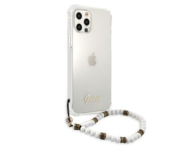 Guess GUHCP12LKPSWH iPhone 12 Pro Max 6.7" Transparent Hardcase White Pearl Guess GUHCP12LKPSWH iPhone 12 Pro Max 6.7" Transparent Hardcase White Pearl