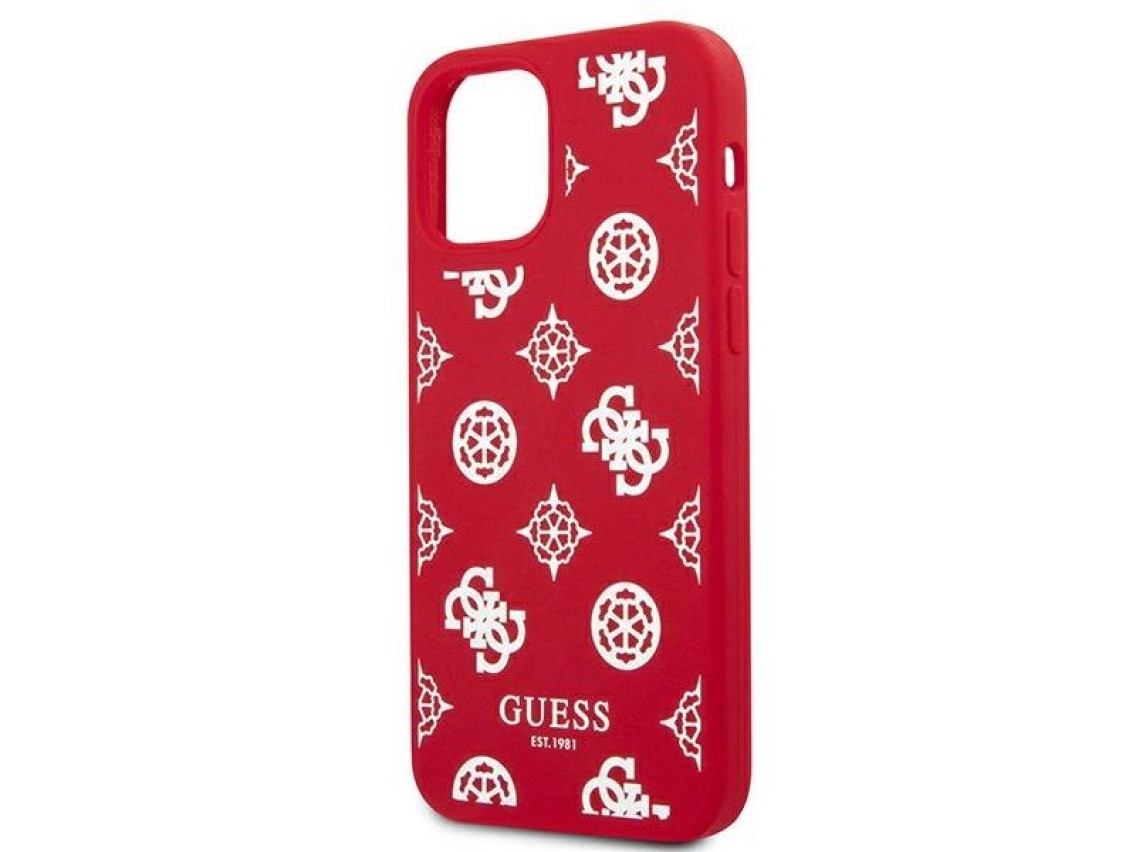 Funda r�gida roja/roja para iPhone 12 Pro Max de 6,7" de Guess GUHCP12LLSPEWRE, colecci�n Peony.