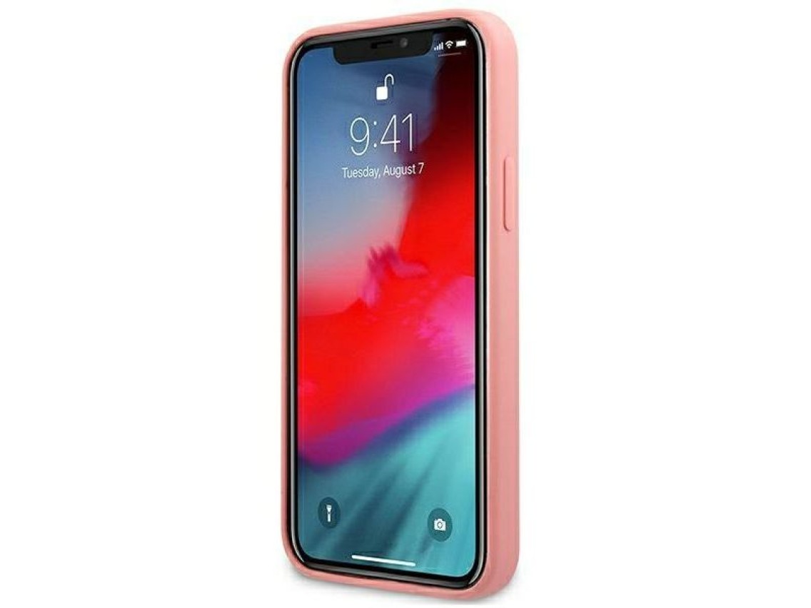 Capa rígida rosa/rosa da Guess para iPhone 12 Pro Max 6.7" - Coleção Peônia (GUHCP12LLSPEWPI)
