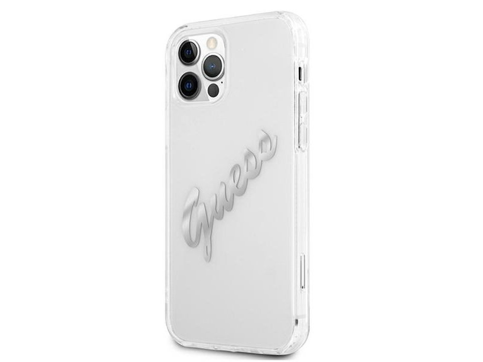 Capa rígida transparente Guess GUHCP12MKTRSVSI para iPhone 12/12 Pro de 6,1