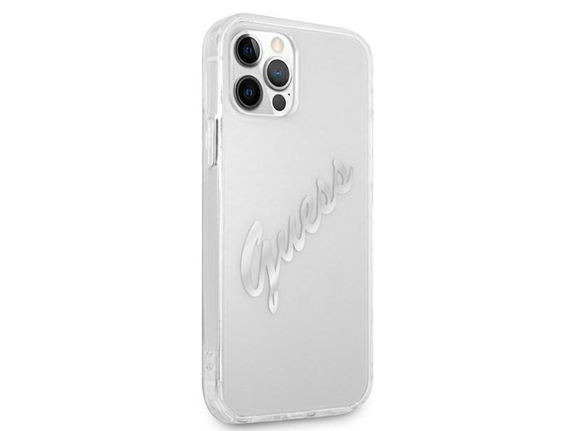 Capa rígida transparente Guess GUHCP12MKTRSVSI para iPhone 12/12 Pro de 6,1