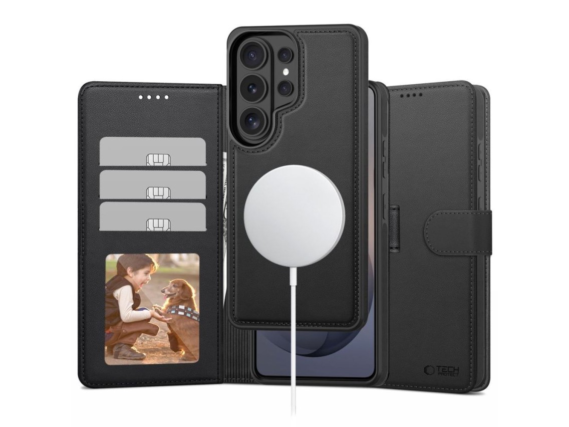 Capa Tech-Protect Wallet MagSafe para Samsung Galaxy S26 Ultra - Preto Fosco