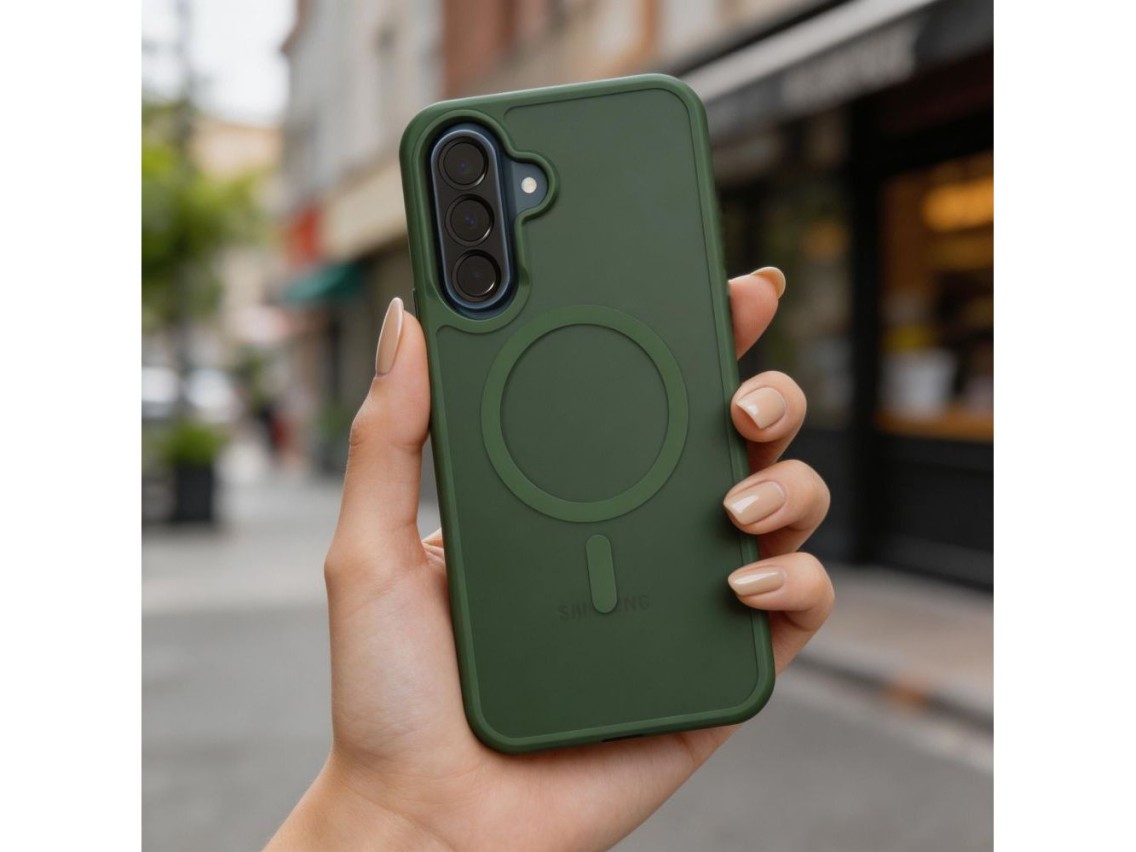 Funda Tech-Protect Magmat MagSafe para Samsung Galaxy A36 / A56 / A37 5G - Verde mate