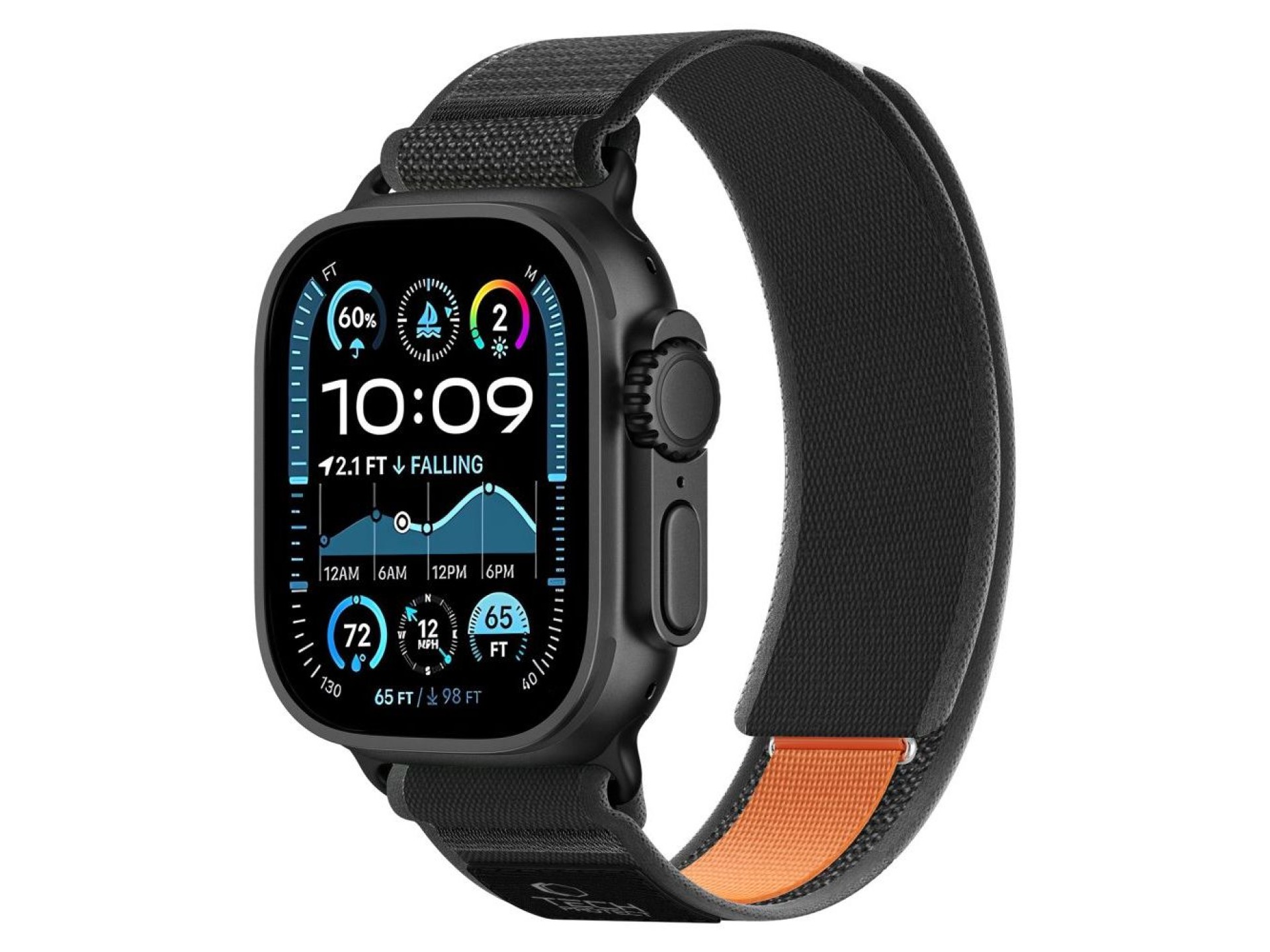 Correa Tech-Protect Nylon Elite para Apple Watch de 44 / 45 / 46 / 49 mm - Negro y naranja