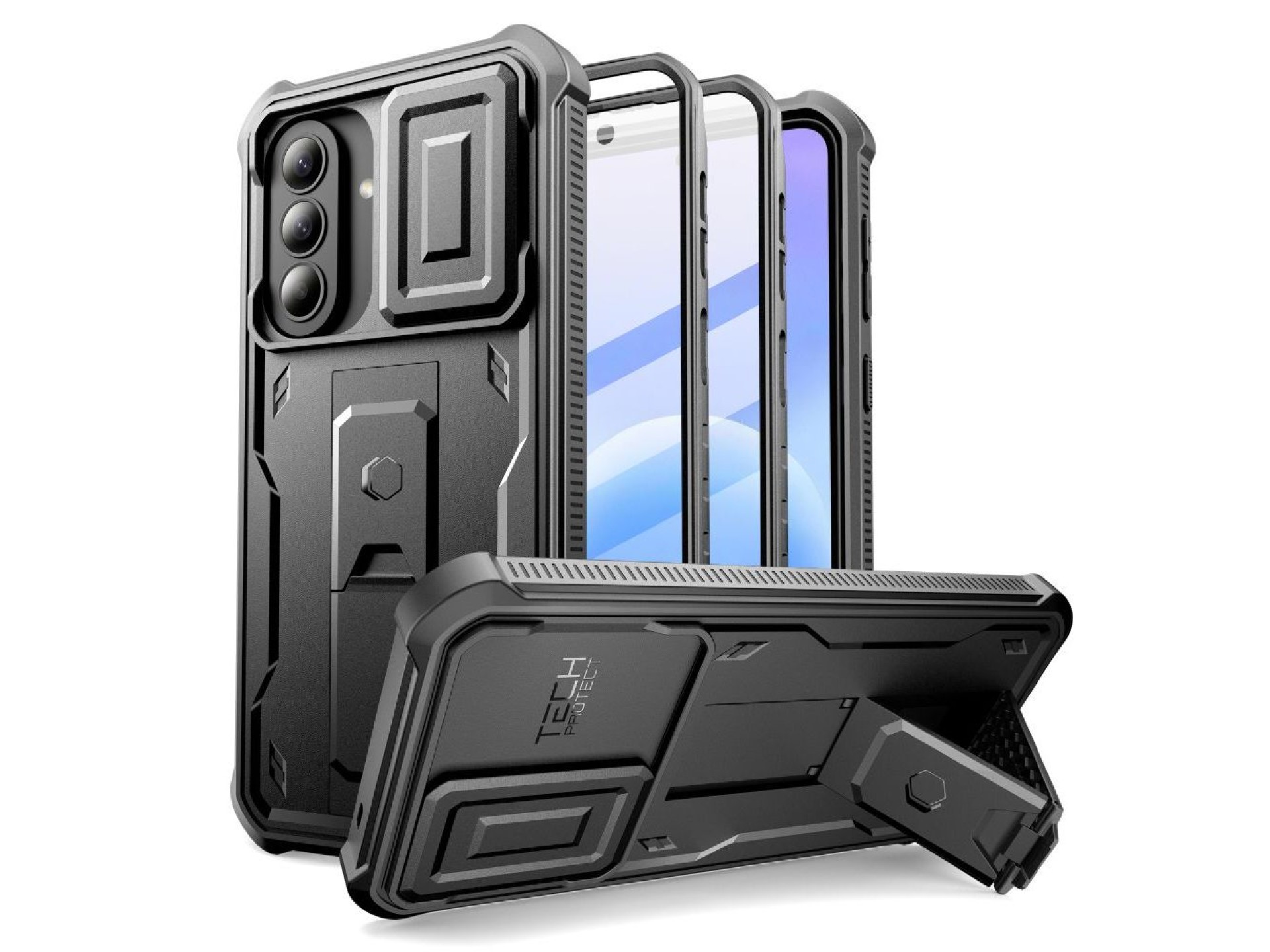 Funda Tech-Protect Kevlar Cam+ (juego de 2) para Samsung Galaxy A57 5G - Negra