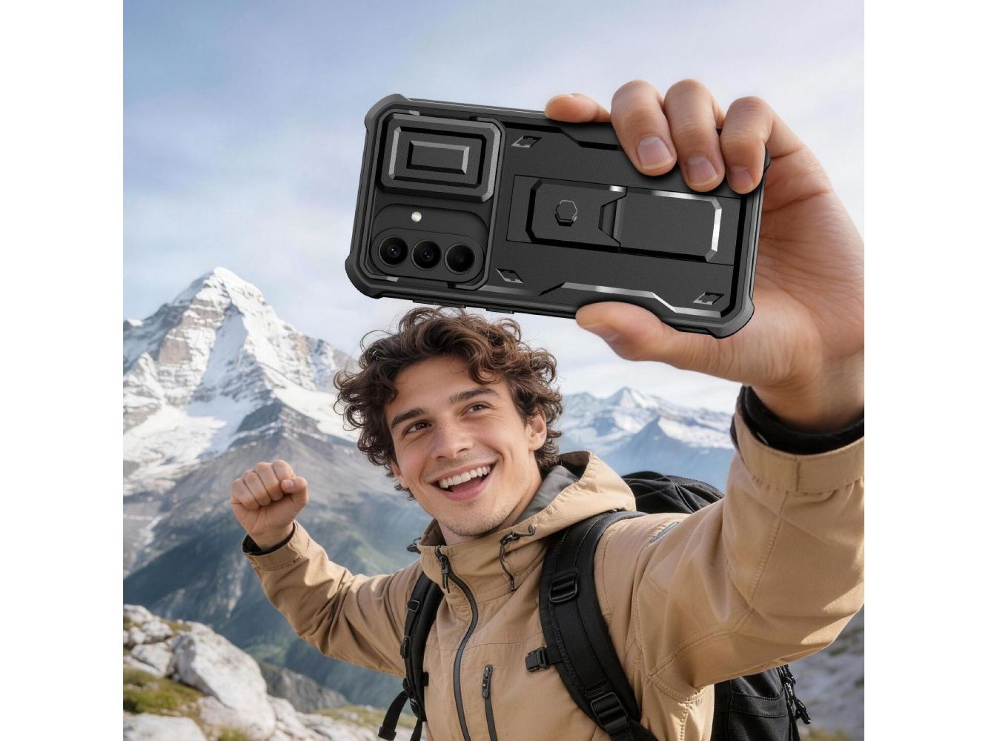Funda Tech-Protect Kevlar Cam+ (juego de 2) para Samsung Galaxy A57 5G - Negra