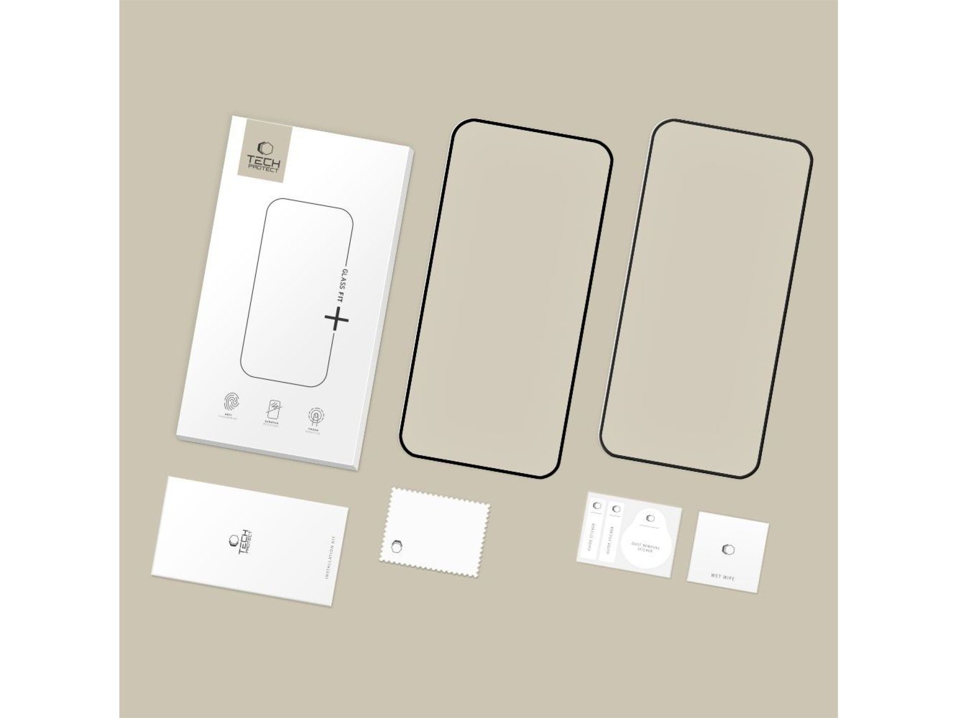 Protector de pantalla de vidrio templado Tech-Protect Glass Fit+ (paquete de 2) para Motorola Moto G