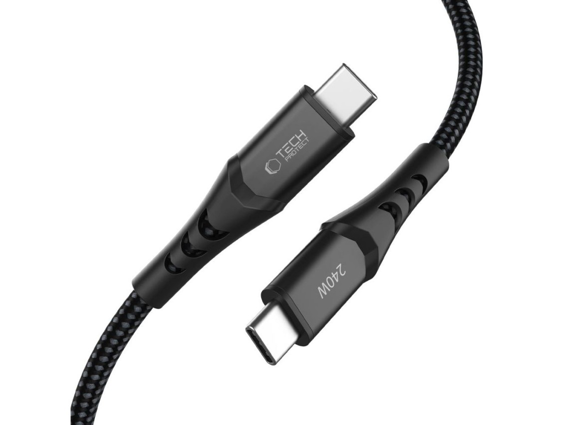 Cabo Tech-Protect Ultraboost UB11T USB-C / USB-C PD 240W / QC3.0 de 100 cm - Preto