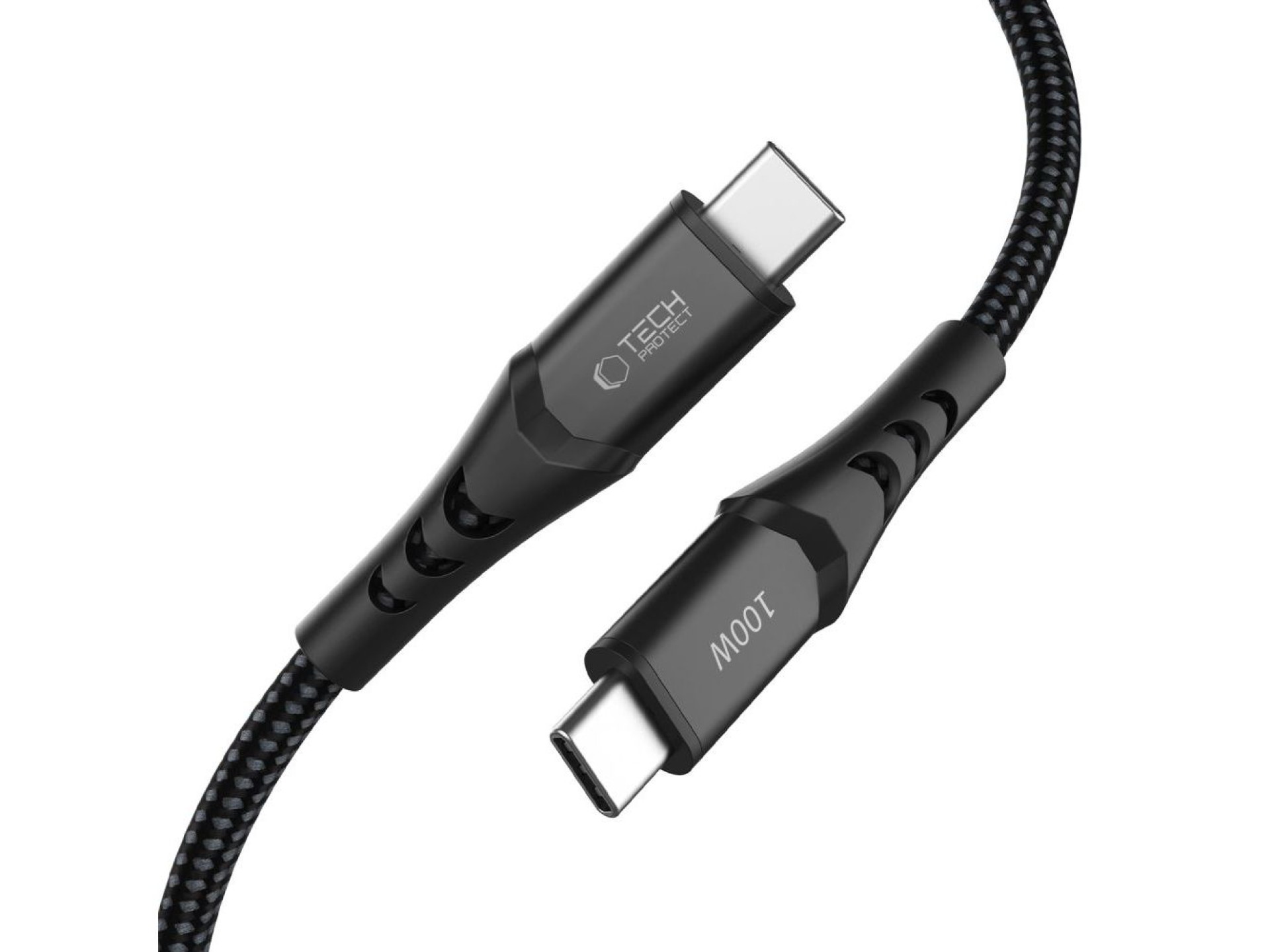 Cabo Tech-Protect Ultraboost UB11T USB-C / USB-C PD 100W / QC3.0 de 200 cm - Preto