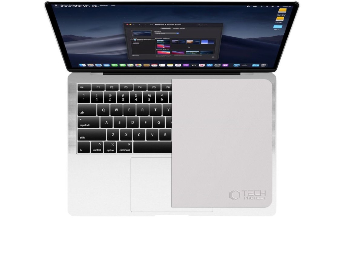 Pano de polimento Tech-Protect em microfibra para tela de laptop de 15 a 16 polegadas - Cinza