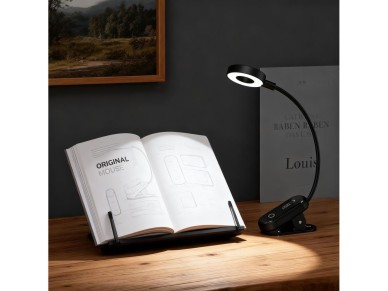 Tech-Protect LL100 Wireless Lamp with Clip + USB-A / USB-C Cable 30 cm - Black