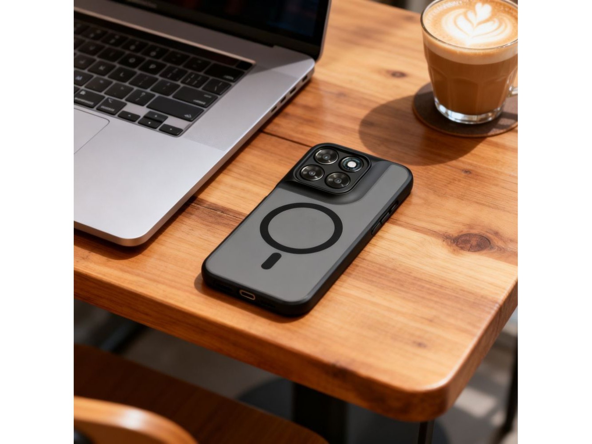 Capa Tech-Protect Magmat MagSafe para Motorola Moto G67 / G77 - Preto Fosco