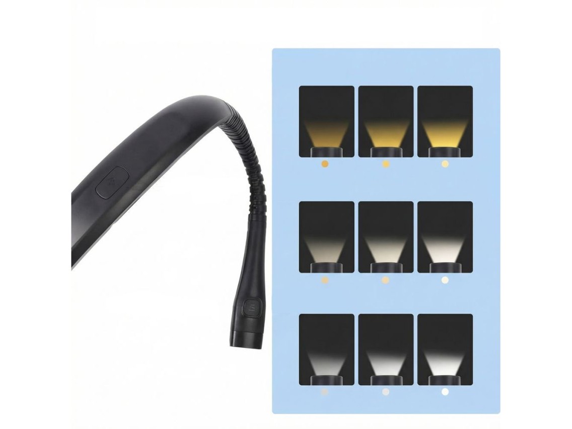 Luminária de leitura traseira sem fio Tech-Protect LL200 - Preta