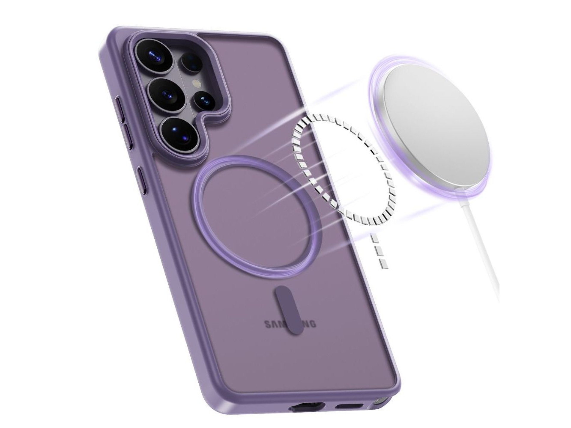 Tech-Protect Magmat MagSafe Case for Samsung Galaxy S26 Ultra - Matte Purple