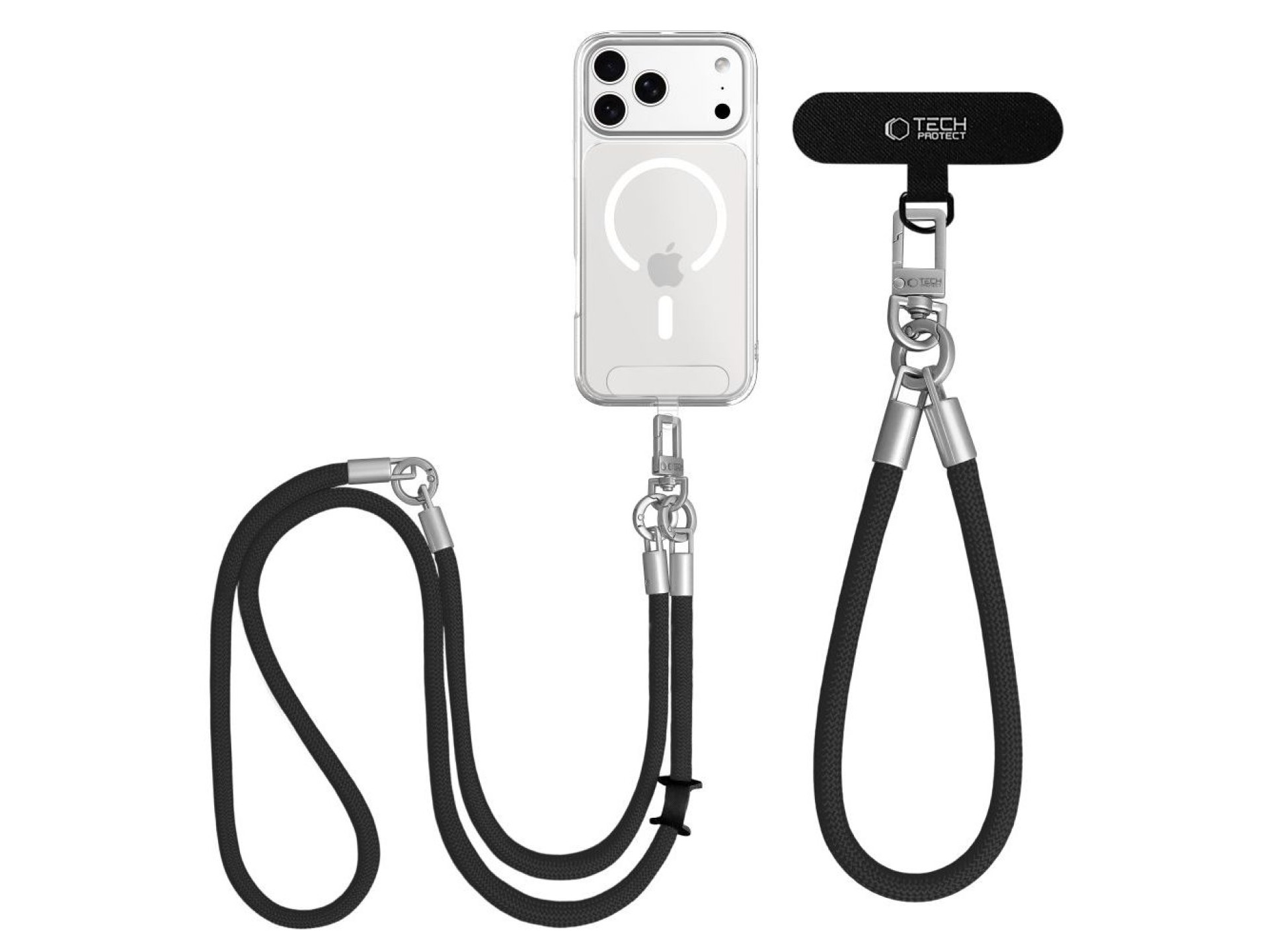 Cordão para celular Tech-Protect C10S - Preto e Titânio