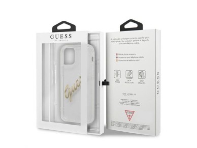 Funda rígida transparente Guess GUHCP12LKTRSVGO para iPhone 12 Pro Max de 6,7" con diseño Vintage Sc Funda rígida transparente Guess GUHCP12LKTRSVGO para iPhone 12 Pro Max de 6,7" con diseño Vintage Sc