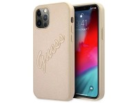 Funda rígida Guess GUHCP12LRSAVSLG para iPhone 12 Pro Max de 6,7" color oro/oro, con diseño Saffiano Funda rígida Guess GUHCP12LRSAVSLG para iPhone 12 Pro Max de 6,7" color oro/oro, con diseño Saffiano