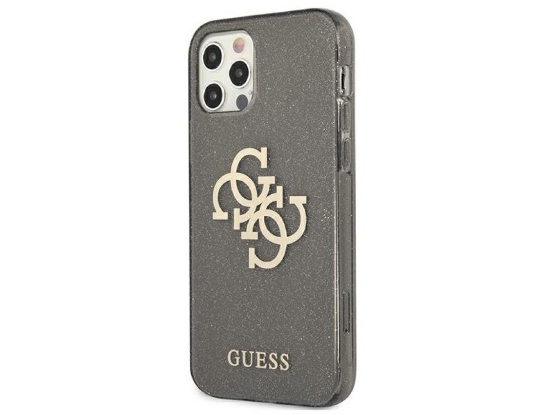 Guess GUHCP12LPCUGL4GBK iPhone 12 Pro Max 6.7" black/black hard case Glitter 4G Big Logo