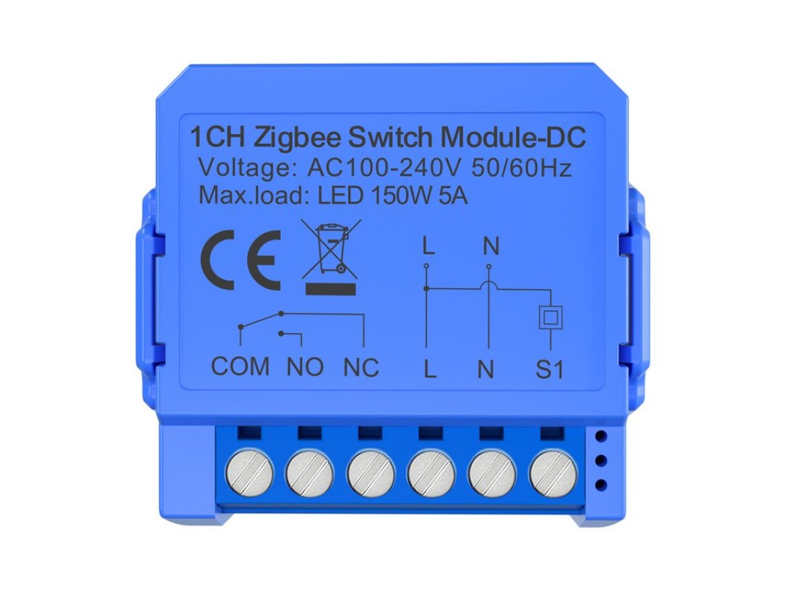 Módulo de interruptor ZigBee inteligente de 1 canal Avatto ZWSM16-DC-1 con contacto CC libre de tens