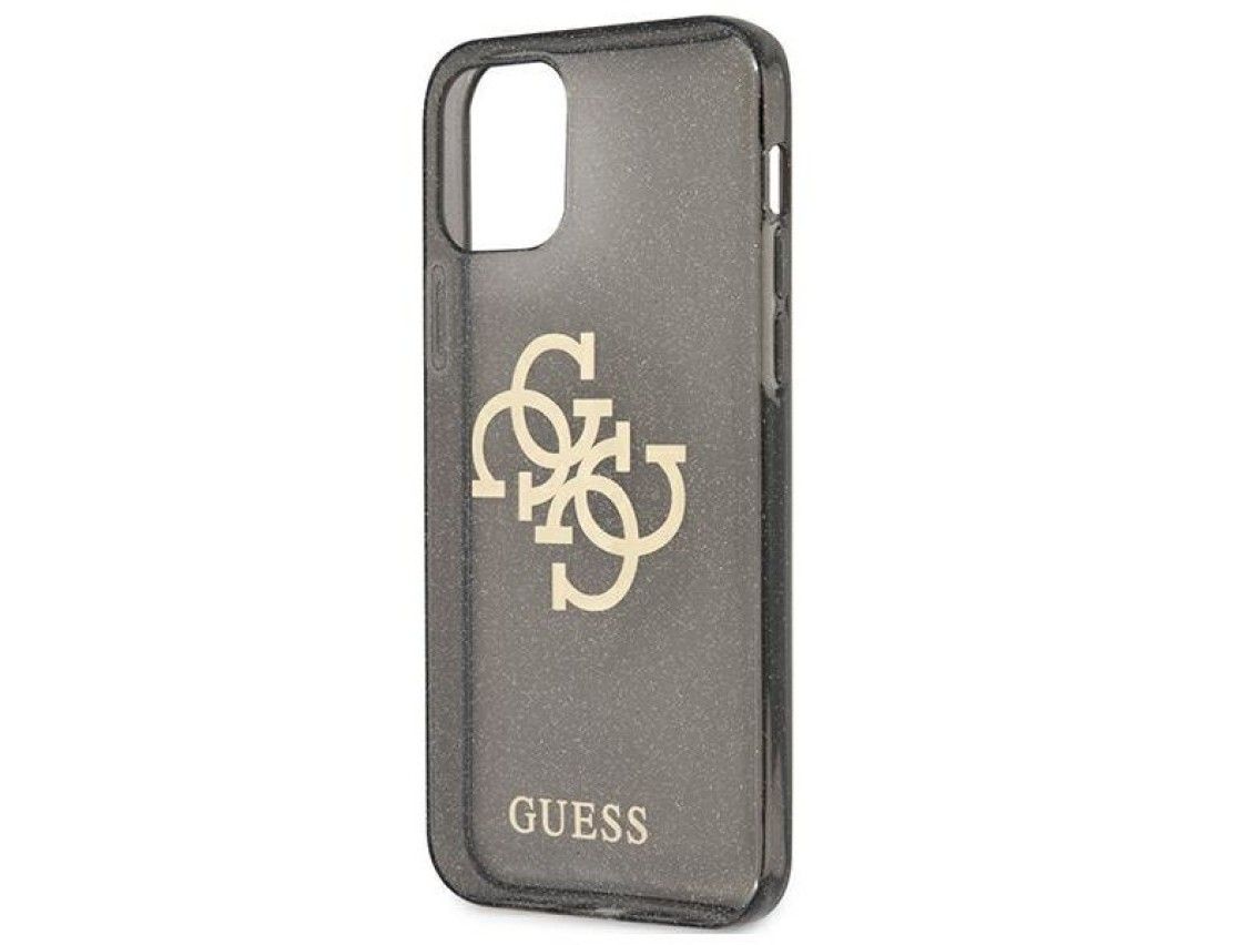 Guess GUHCP12LPCUGL4GBK iPhone 12 Pro Max 6.7" black/black hard case Glitter 4G Big Logo