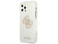 Capa rígida transparente Guess GUHCP12LPCUGL4GTR para iPhone 12 Pro Max de 6,7" com glitter e logoti Capa rígida transparente Guess GUHCP12LPCUGL4GTR para iPhone 12 Pro Max de 6,7" com glitter e logoti