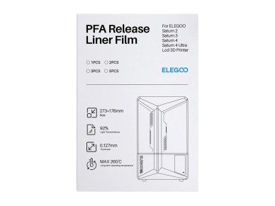 PFA film for ELEGOO Saturn 4 / Saturn 4 Ultra (5 pieces) PFA film for ELEGOO Saturn 4 / Saturn 4 Ultra (5 pieces)