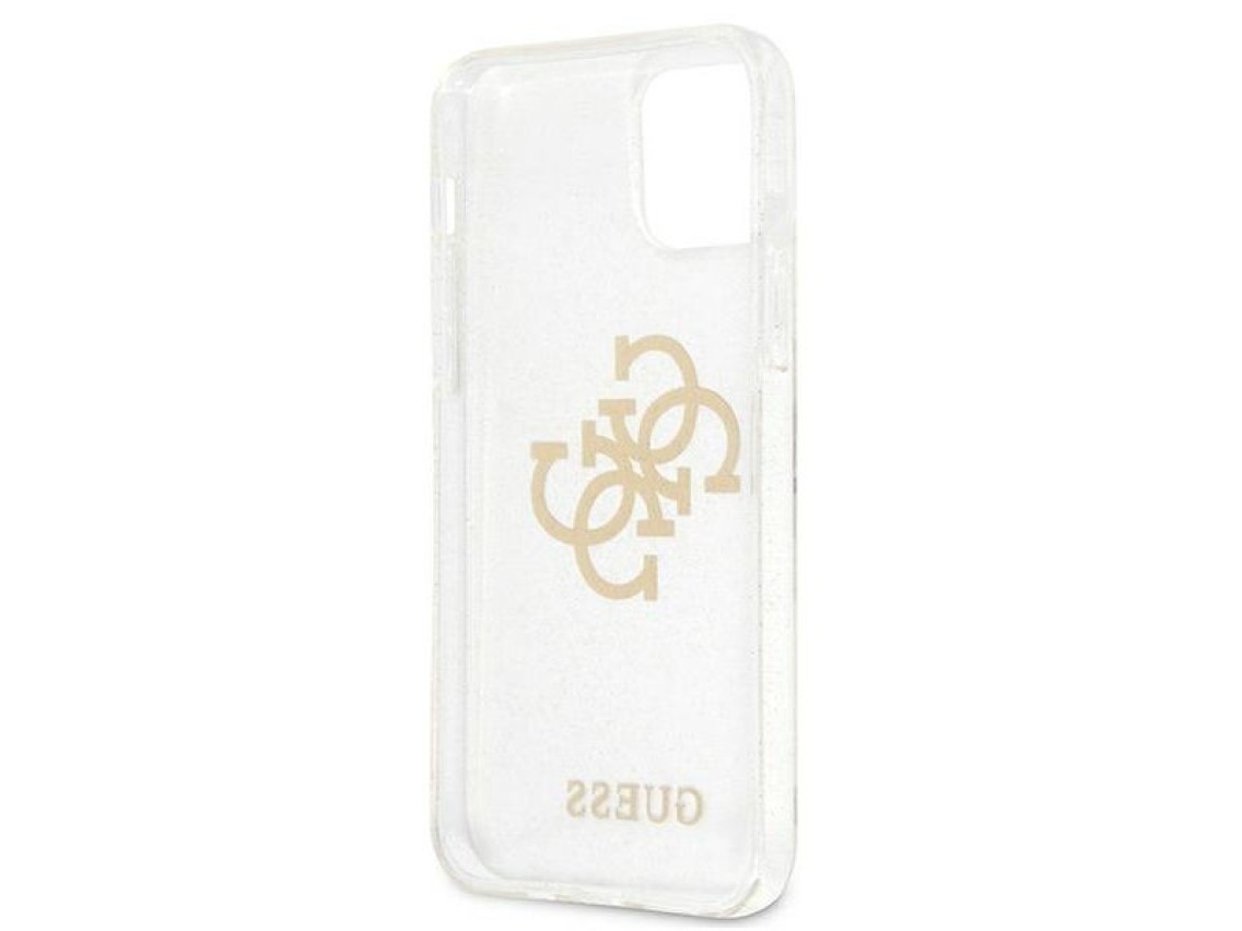 Capa rígida transparente Guess GUHCP12LPCUGL4GTR para iPhone 12 Pro Max de 6,7" com glitter e logoti