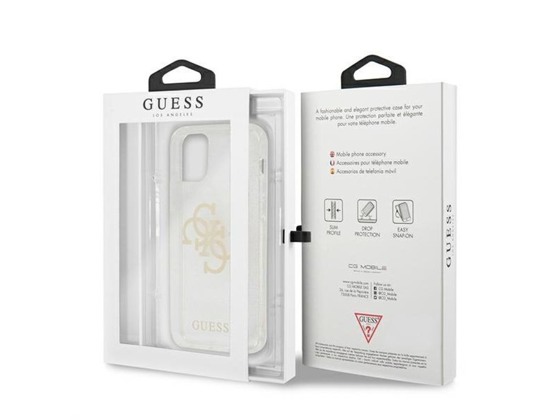 Capa rígida transparente Guess GUHCP12LPCUGL4GTR para iPhone 12 Pro Max de 6,7