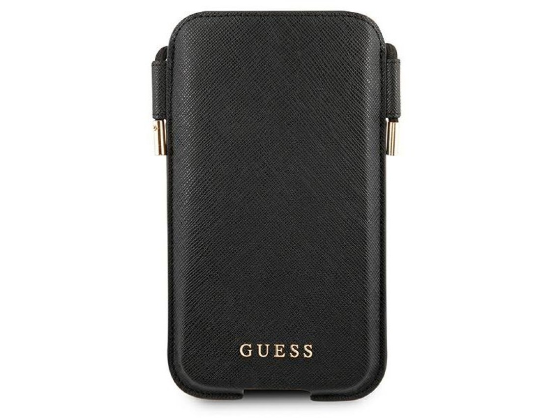 Bolsa Guess GUHCP12MSAPSBK 6.1" preta/preta Saffiano