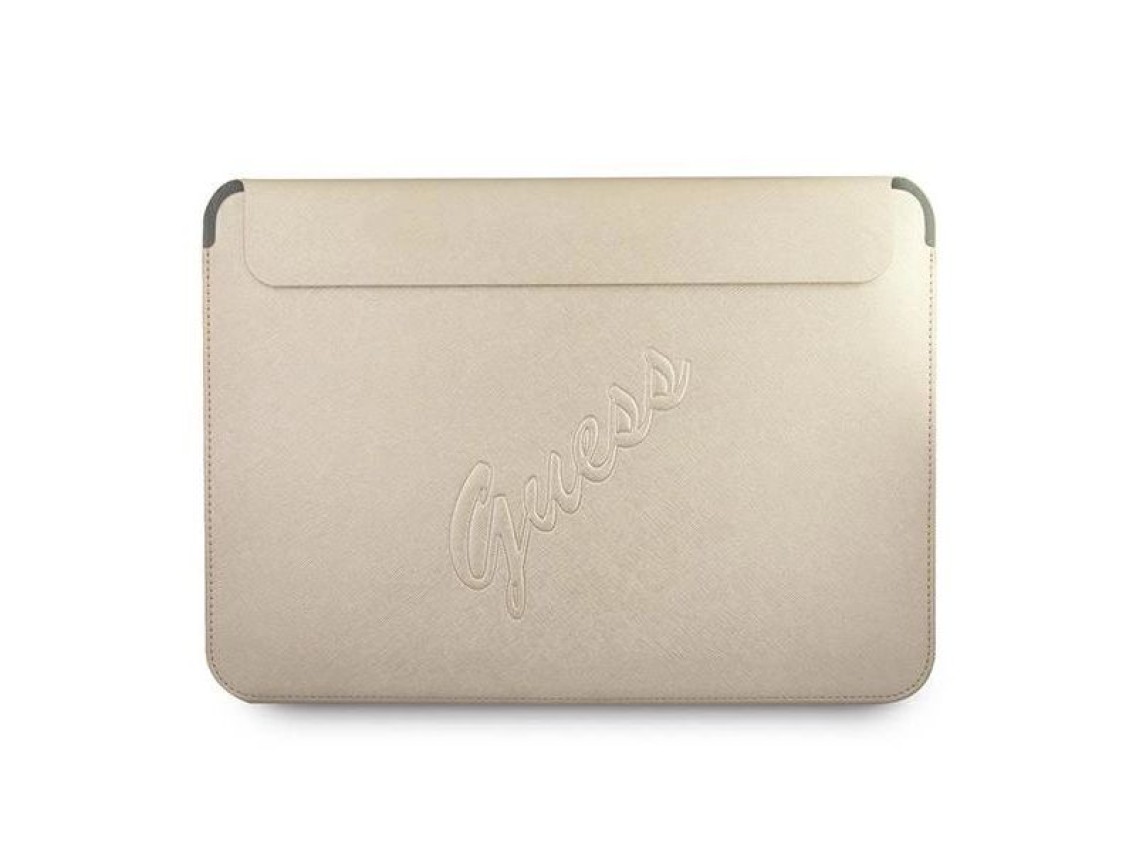 Funda Guess Saffiano Script para portátil de 13" - color dorado