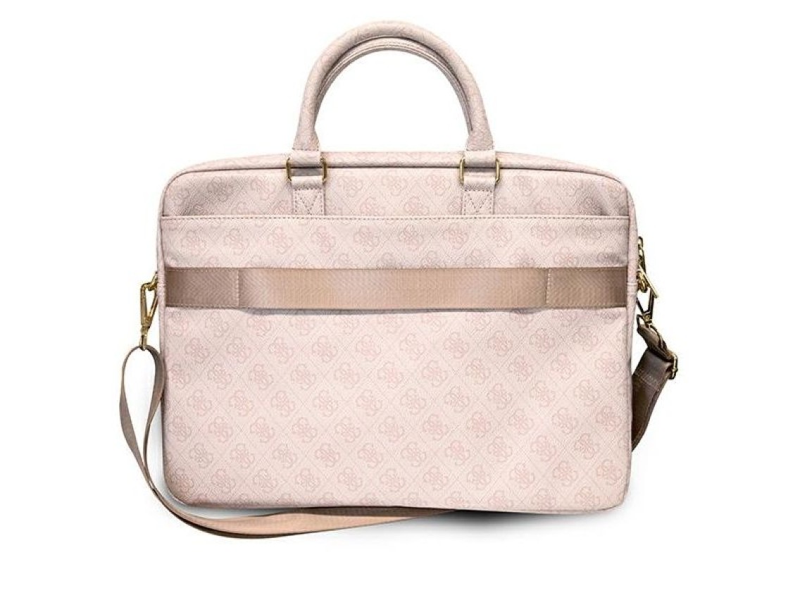 Mochila Guess 4G com logo grande para laptop de 16 polegadas - rosa